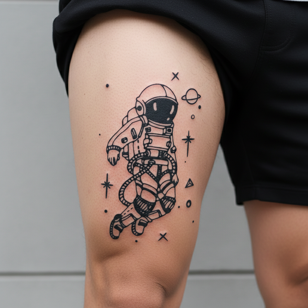 Tatuaje Astronauta flotando